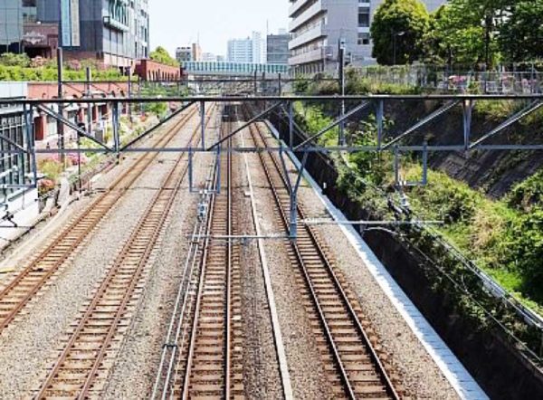 イカ公園のそばの線路